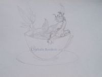 Fairy, mermaid and dragon using a, well, tea mug as bath tub